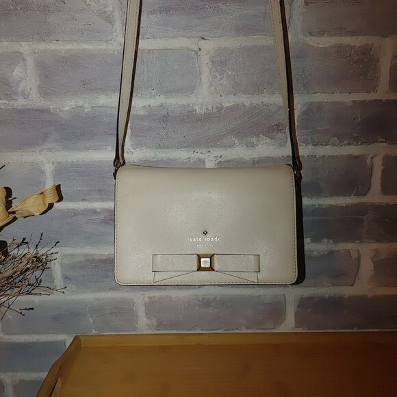Kate Spade Crossbody Small Henderson Messenger Bag Cream Cement Ivory Offwhite - Picture 5 of 16